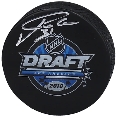 Philipp Grubauer Seattle Kraken Autographed 2010 NHL Draft Logo Hockey Puck