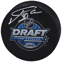 Philipp Grubauer Seattle Kraken Autographed 2010 NHL Draft Logo Hockey Puck