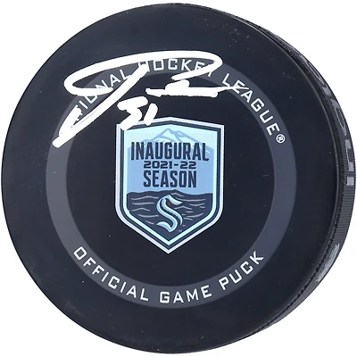 Philipp Grubauer Seattle Kraken Autographed 2021-22 Inaugural Season Official Game Puck