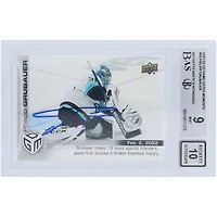 Philipp Grubauer Seattle Kraken Autographed 2021-22 Upper Deck Game Dated Moments #50 #/499 Beckett Fanatics Witnessed Authenticated 9/10 Card 