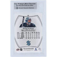 Philipp Grubauer Seattle Kraken Autographed 2021-22 Upper Deck SP Authentic #93 Beckett Fanatics Witnessed Authenticated Card