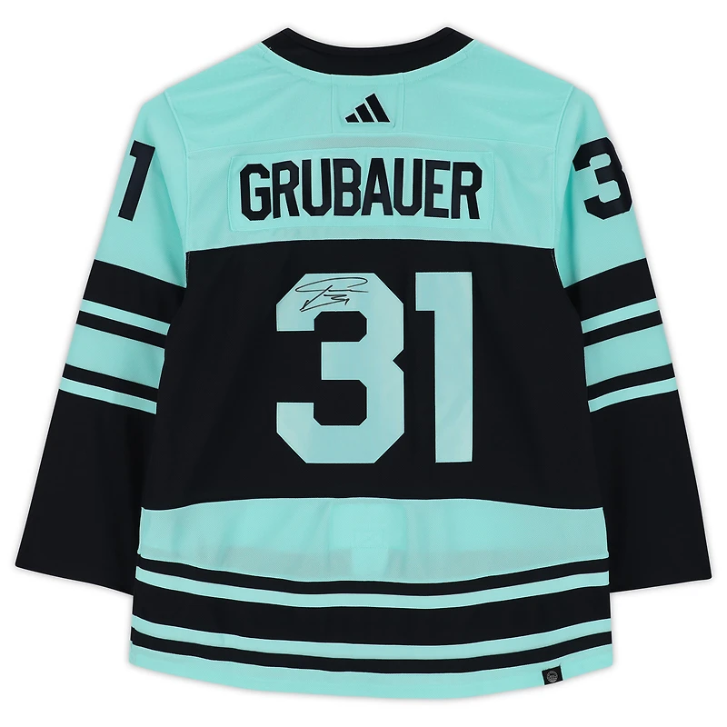 Philipp Grubauer Seattle Kraken Autographed 2022-23 Reverse Retro Adidas Authentic Jersey