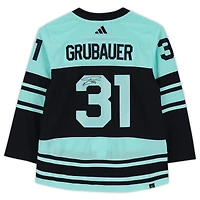 Philipp Grubauer Seattle Kraken Autographed 2022-23 Reverse Retro Adidas Authentic Jersey