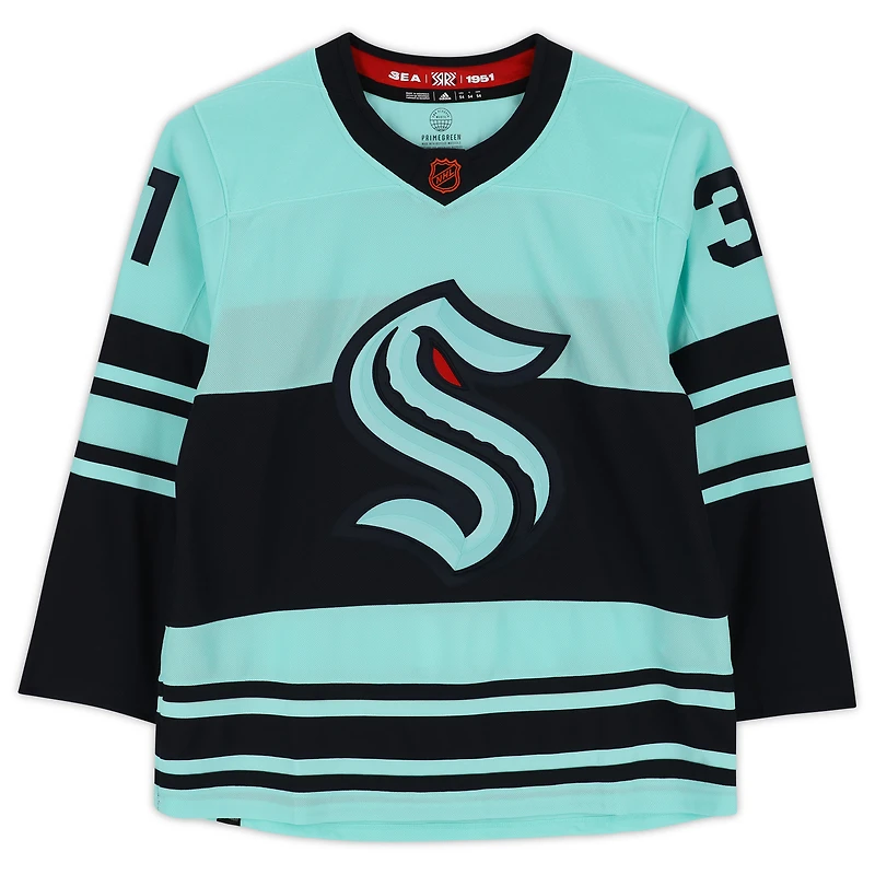 Philipp Grubauer Seattle Kraken Autographed 2022-23 Reverse Retro Adidas Authentic Jersey