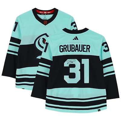 Philipp Grubauer Seattle Kraken Autographed 2022-23 Reverse Retro Adidas Authentic Jersey