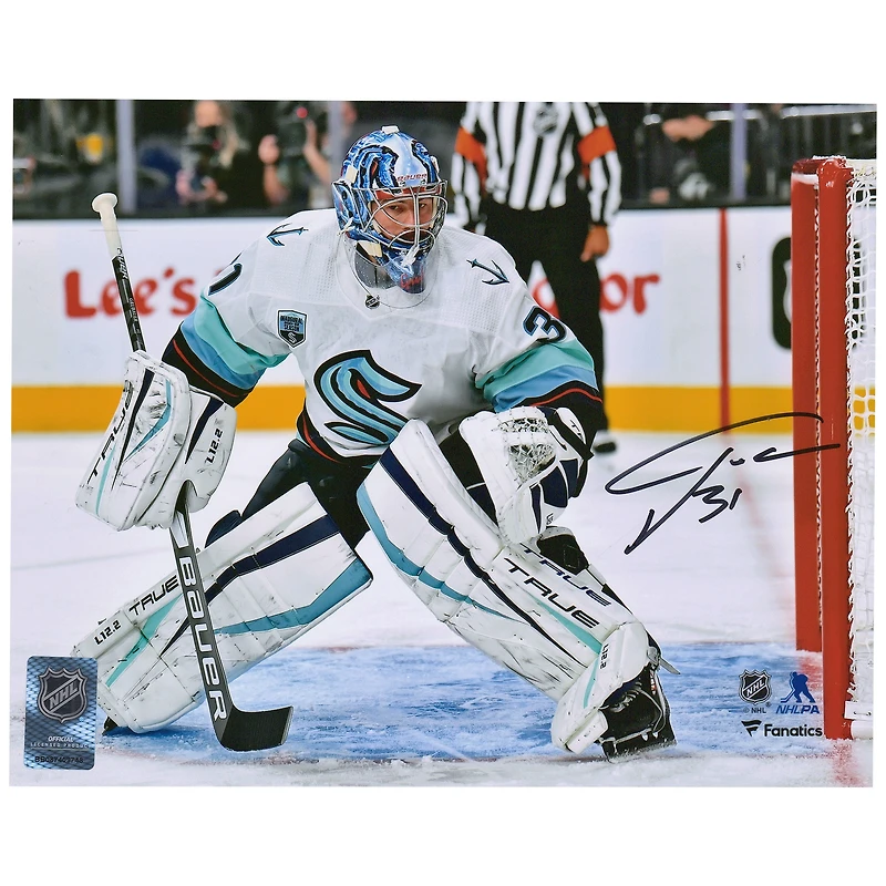 Philipp Grubauer Seattle Kraken Autographed 8'' x 10'' First Game vs. Las Vegas Golden Knights Photograph