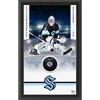 Rondelle de hockey encadrée autographiée par Philipp Grubauer du Seattle Kraken