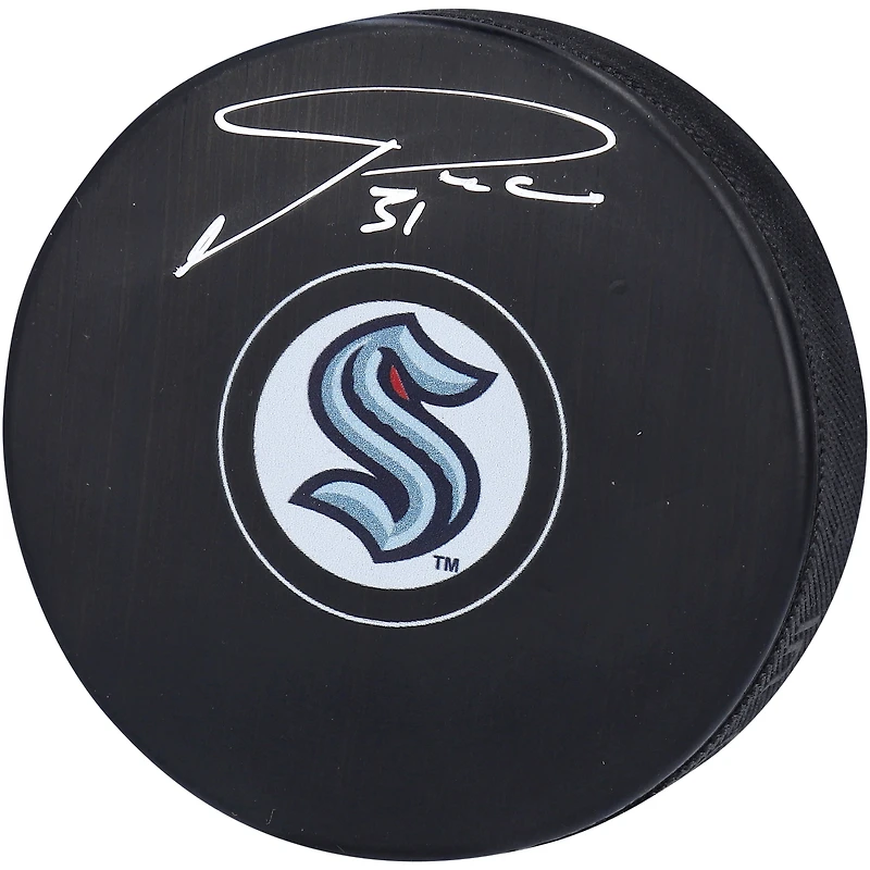 Rondelle de hockey autographiée par Philipp Grubauer du Kraken de Seattle