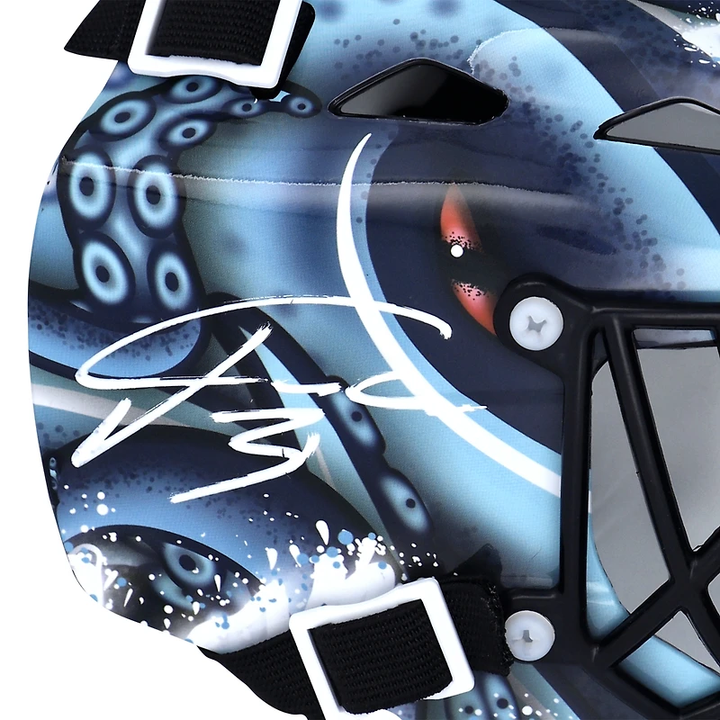 Mini masque de gardien de but autographié par Philipp Grubauer du Seattle Kraken