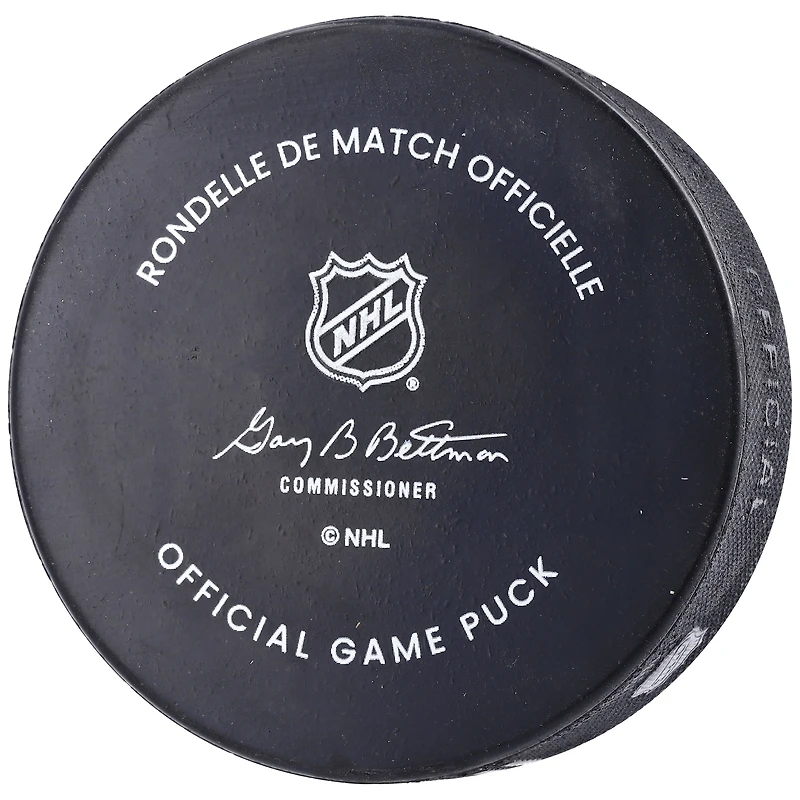 Philipp Grubauer Seattle Kraken Autographed Official Game Puck with "Release The Kraken" Inscription