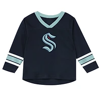 Preschool Outerstuff Deep Sea Blue/Light Blue Seattle Kraken Denting the Net Long Sleeve T-Shirt and Pants Set