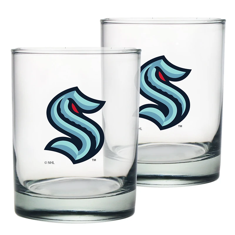 Seattle Kraken - 2 pièces 13,5 oz. Ensemble de verres Rocks