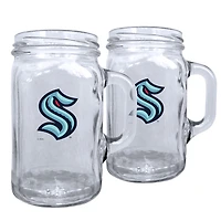 Seattle Kraken - 2-Piece 16oz. Mason Mug Set