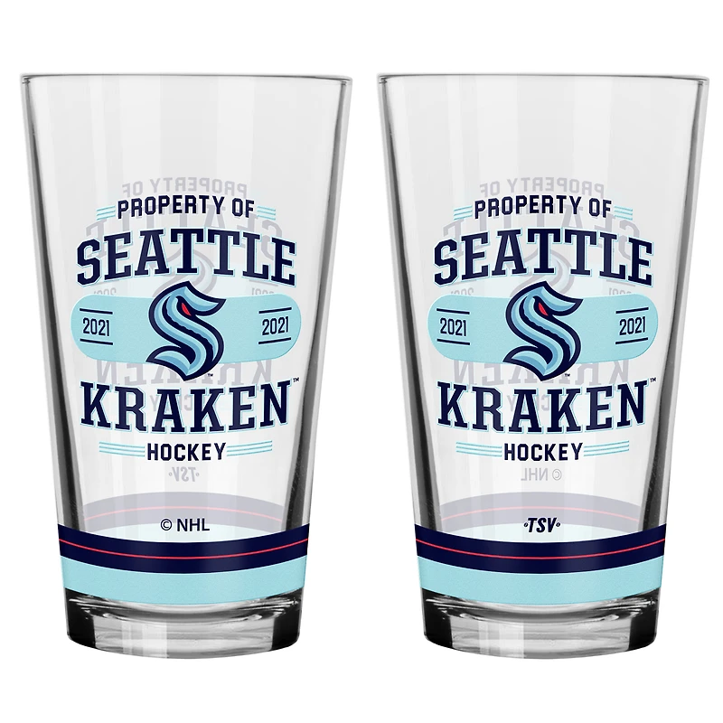 Seattle Kraken 2-Piece Mixing Glass Set