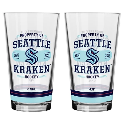 Seattle Kraken 2-Piece Mixing Glass Set