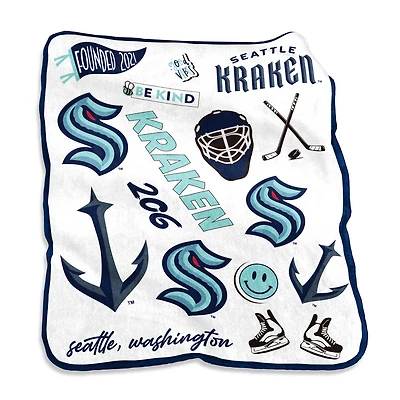 Seattle Kraken Couverture en peluche Native Raschel 50 po x 60 po