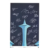 Seattle Kraken Autographed 14" x 20" Minimalist Print by S. Preston with Multiple Signatures - Limited Edition of 32