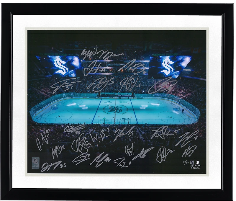 Seattle Kraken Autographed 16" x 20" Opening Night Rink Photograph with Multiple Signatures - Limited Edition of 99