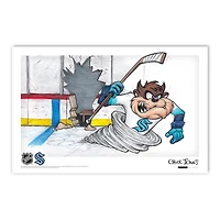Tasmanian Devil Seattle Kraken Looney Tunes 11" x 17" Poster Print