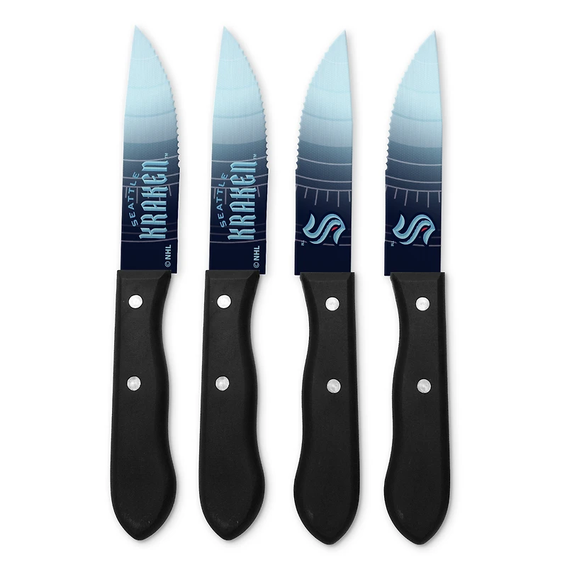 The Sports Vault Seattle Kraken - Ensemble de 4 couteaux à steak