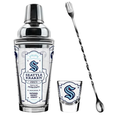 The Sports Vault Seattle Kraken Lot de cinq verres à shot et verres à mélange pour barman
