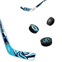 The Sports Vault Seattle Kraken Mini Hockey Stick & Foam Puck Eight-Piece Set