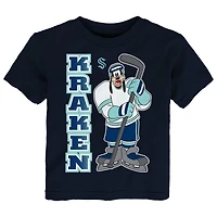 Ensemble de deux t-shirts Seattle Kraken Disney Offense Only pour tout-petits, bleu profond/gris chiné
