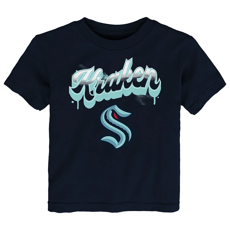T-shirt bleu marine Seattle Kraken Bubbly pour tout-petit