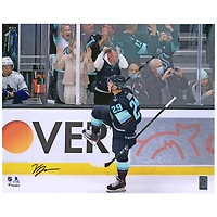 Vince Dunn Seattle Kraken Autographed 16'' x 20'' Deep Sea Blue Jersey Celebration Photograph