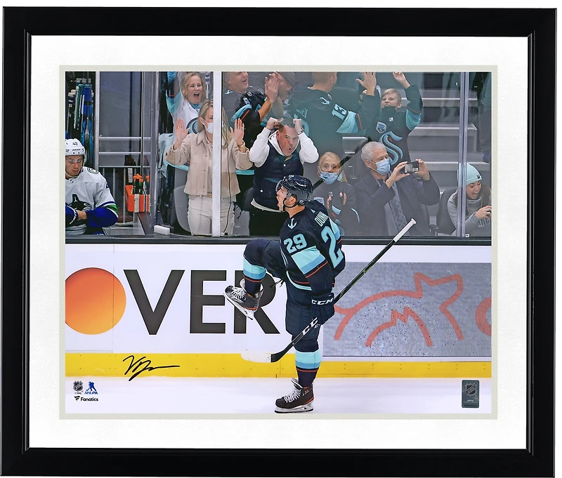 Vince Dunn Seattle Kraken Autographed 16'' x 20'' Deep Sea Blue Jersey Celebration Photograph