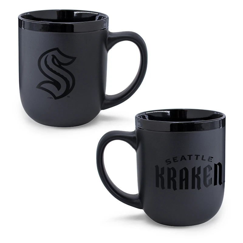 WinCraft Seattle Kraken 17oz. Black Tonal Ceramic Mug