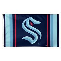 Drapeau WinCraft Seattle Kraken 3' x 5' Team Stripe Deluxe à une face