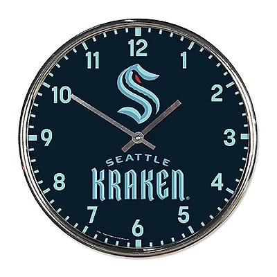 WinCraft Seattle Kraken Chrome Wall Clock