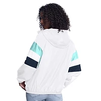 Women's G-III Sports by Carl Banks  White Seattle Kraken Game News Oversized Full-Zip Hoodie Jacket