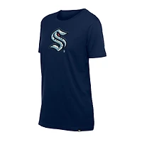 T-shirt à imprimé floral bleu marine Seattle Kraken Glam Game pour femme de New Era