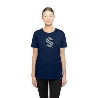 T-shirt à imprimé floral bleu marine Seattle Kraken Glam Game pour femme de New Era