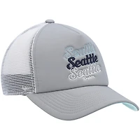 Women's adidas Gray/White Seattle Kraken Foam Trucker Snapback Hat
