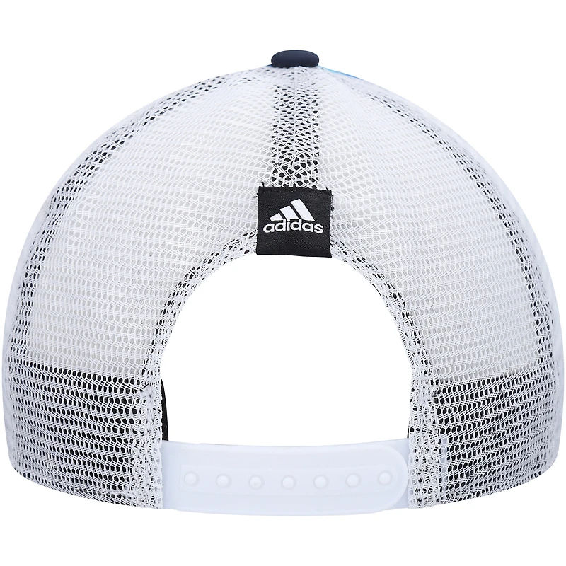 Women's adidas Light Blue/White Seattle Kraken Graphic Foam Trucker Snapback Hat