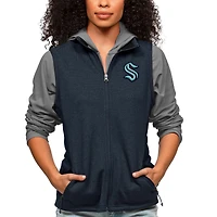 Gilet de course zippé Antigua Heather Navy Seattle Kraken pour femme