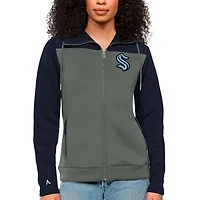 Sweat à capuche zippé Antigua Navy/Steel Seattle Kraken Protect pour femme
