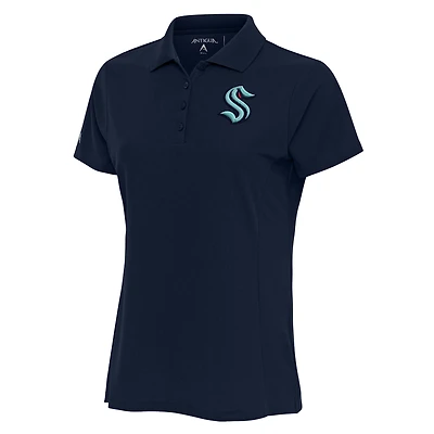 Women's Antigua Navy Seattle Kraken Team Logo Legacy Pique Polo
