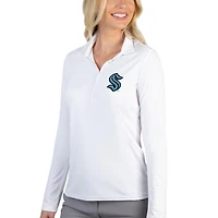 Polo à manches longues Antigua blanc Seattle Kraken Tribute pour femme