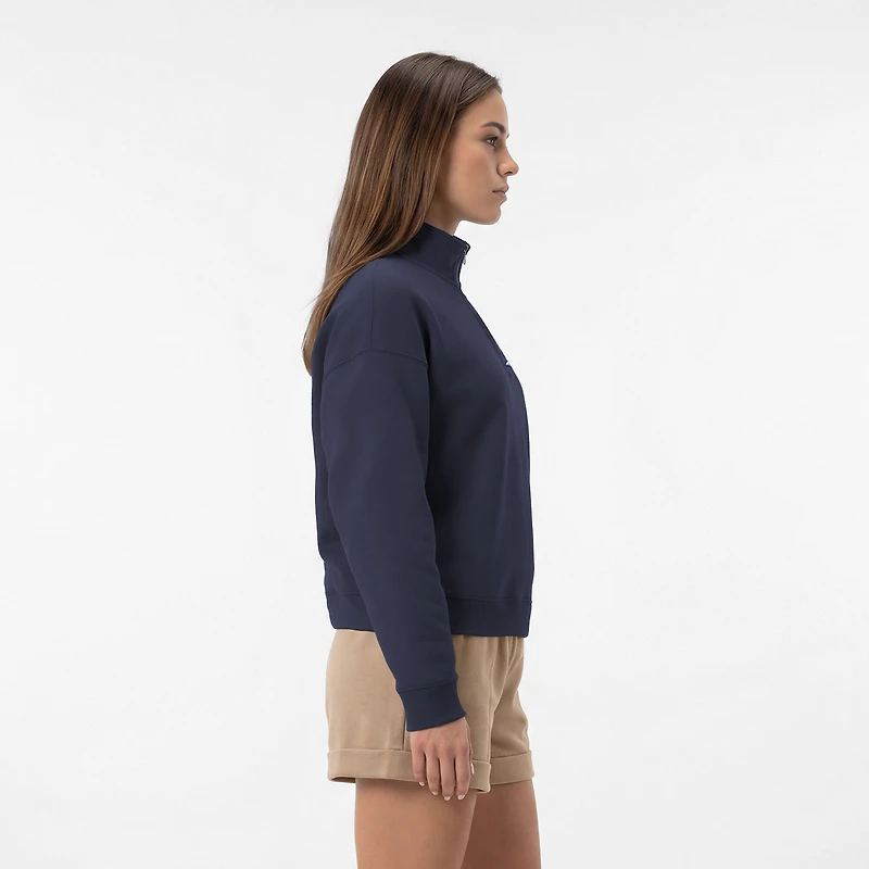 Women's Champion  Deep Sea Blue Seattle Kraken Powerblend Quarter-Zip Sweatshirt