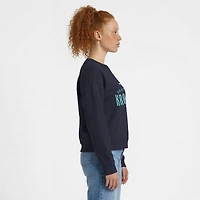 Women's Champion  Deep Sea Blue Seattle Kraken Wordmark Lockup Powerblend Sweatshirt