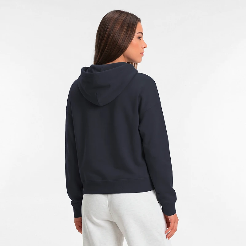 Women's Champion Navy Seattle Kraken Arched Pill Box Hoodie