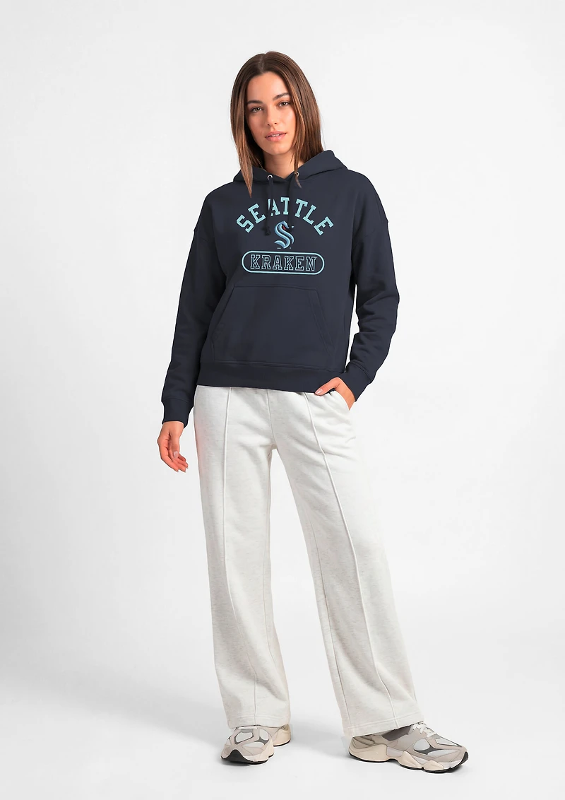 Sweat à capuche Champion Navy Seattle Kraken Arched Pill Box pour femme