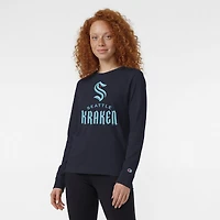 T-shirt à manches longues Champion Navy Seattle Kraken pour femme