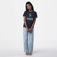 Women's Champion  Navy Seattle Kraken Wordmark Lockup T-Shirt