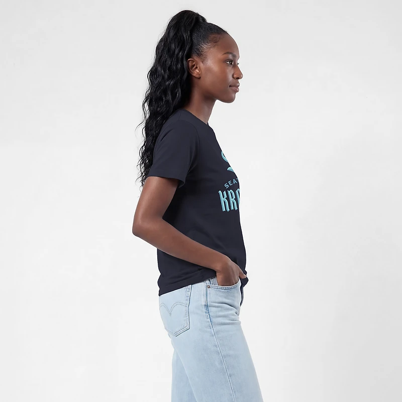 Women's Champion Navy Seattle Kraken Wordmark Lockup T-Shirt