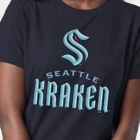 Women's Champion  Navy Seattle Kraken Wordmark Lockup T-Shirt